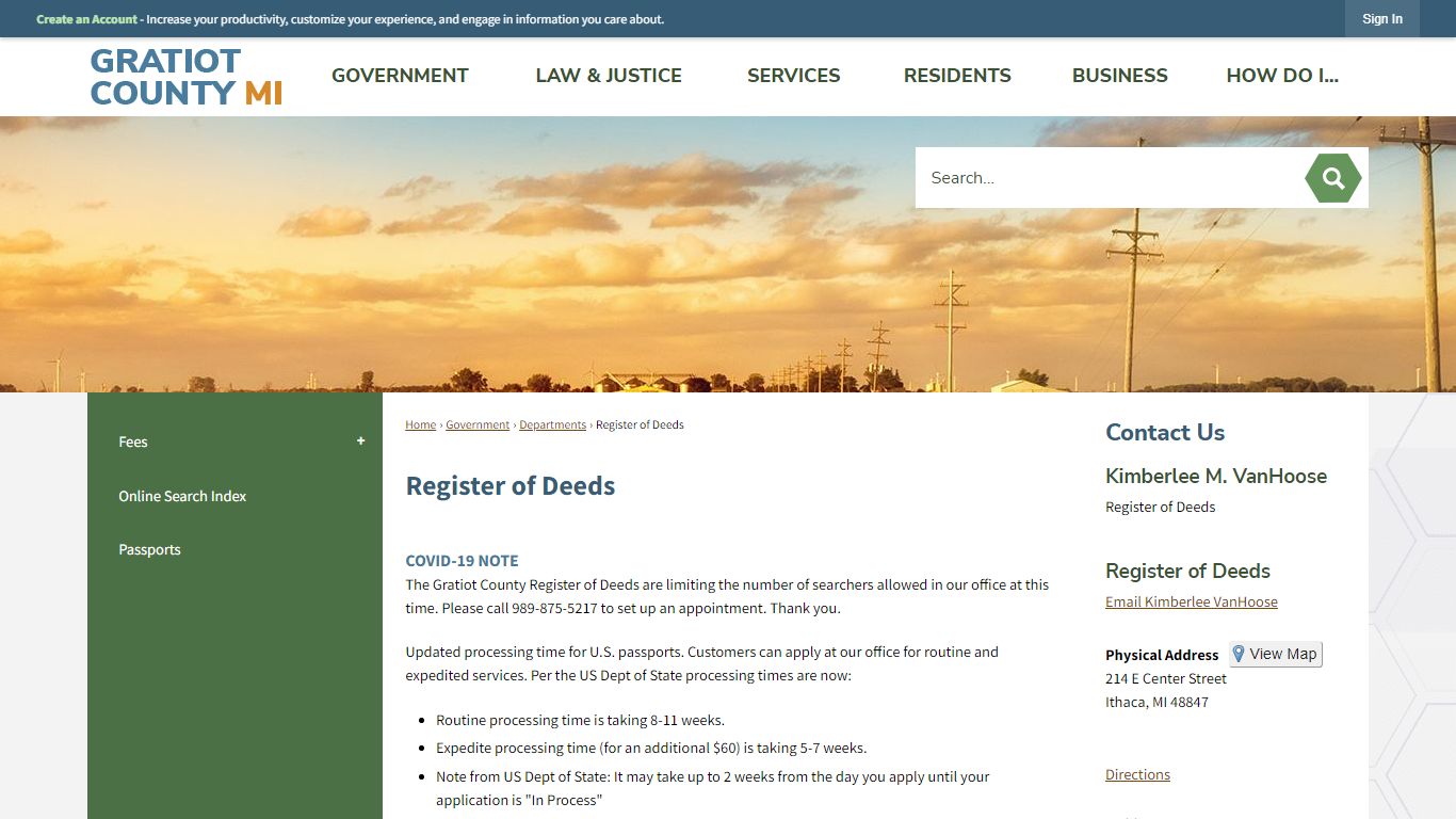 Register of Deeds | Gratiot County, MI